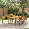 vidaXL Set da Pranzo per Giardino 7 pcs Nero Poly Rattan