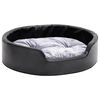 vidaXL Lettino per Cani Nero e Grigio 69x59x19 cm Peluche e Similpelle
