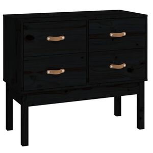 vidaXL Mobile Consolle Nera 90x40x78 cm in Legno Massello di Pino