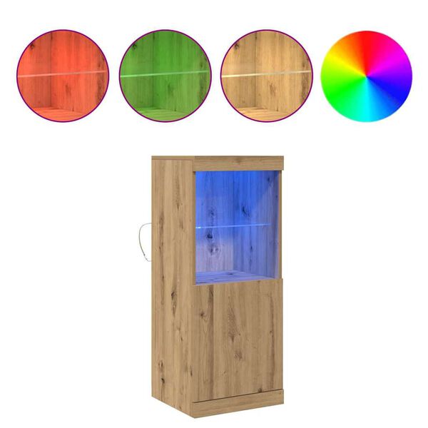 vidaXL Madia LED Rovere artigianale 41 x 37 x 100 cm Legno multistrato