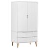vidaXL Armadio MOLDE Bianco 90x55x175 cm in Legno Massello di Pino