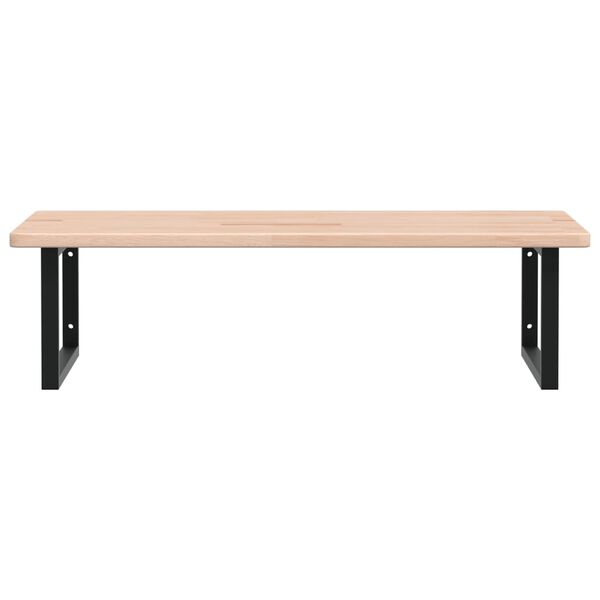 vidaXL Ripiano a Parete per Lavabo in Acciaio e Massello di Rovere