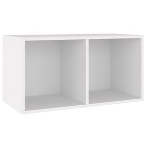 vidaXL Contenitore per Vinili Bianco 71x34x36 cm in Legno Multistrato