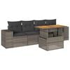 vidaXL Set Divano da Giardino 5 pz con Cuscini Grigio in Polyrattan