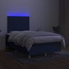 vidaXL Letto a Molle con Materasso e LED Blu 120x200cm in Tessuto