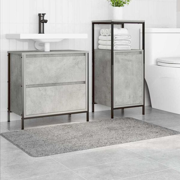 vidaXL Tappetino da bagno antiscivolo Grigio 70 x 120 cm PP