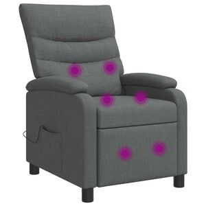vidaXL Poltrona Massaggiante Grigio Scuro Tessuto