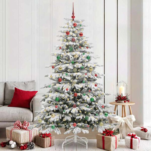vidaXL Albero di Natale Artificiale con Rami Pieghevoli Bianco 210 cm