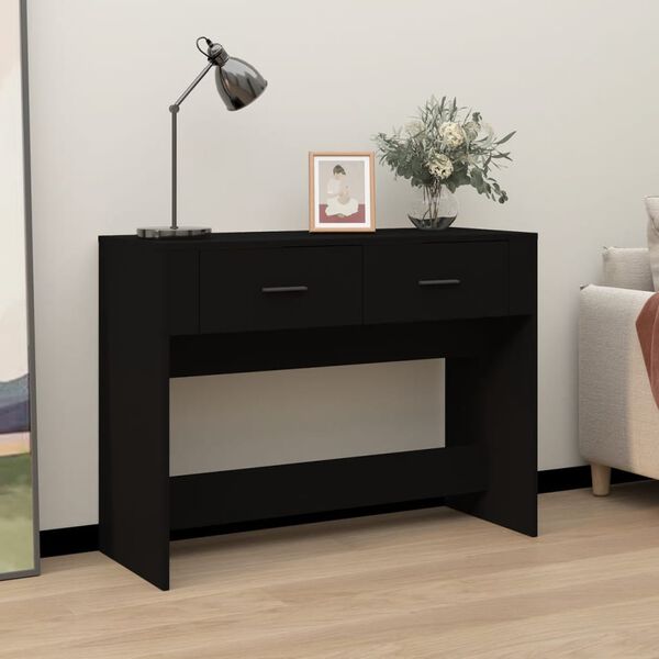 vidaXL Tavolino Consolle Nero 100x39x75 cm in Legno Multistrato