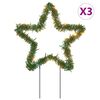 vidaXL Decorazioni Luminose Natalizie Picchetti 3pz Stella 50LED 29cm
