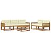 vidaXL Set di divani da esterno con cuscino 6 pcs Naturale e Crema