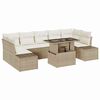 vidaXL Set di divani 8 pz Beige e Crema polyrattan