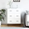 vidaXL Credenza 69,5x34x90 cm in Legno Multistrato Bianco Lucido