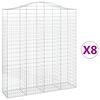 vidaXL Cesti Gabbioni ad Arco 8 pz 200x50x220/240 cm Ferro Zincato