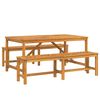 vidaXL Set da Pranzo per Giardino 3 pz Marrone