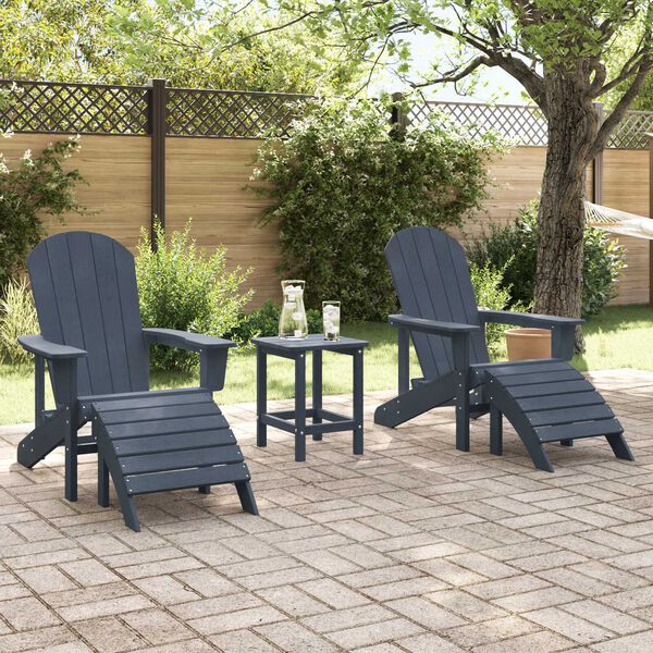 vidaXL Mobili da lounge da giardino 3 pcs Navy 38 x 38 x 46cm Plastica