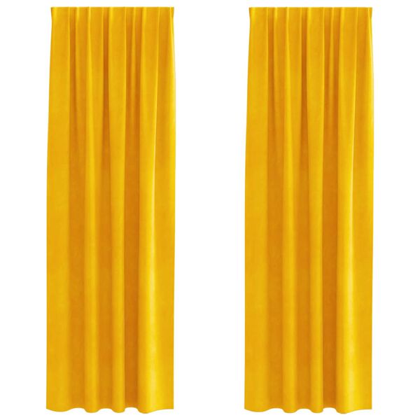 vidaXL Tende oscuranti 2 pcs Giallo senape 140 x 245 cm Velluto