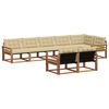 vidaXL Set di divani da esterno con cuscino 8 pcs Naturale e Beige