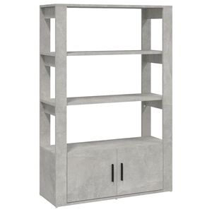 vidaXL Credenza Grigio Cemento 80x30x119,5 cm in Legno Multistrato