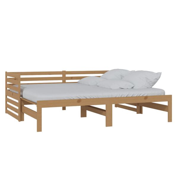 vidaXL Dormeuse Estraibile senza Materasso Marrone Ambra 2x(90x200) cm