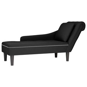 vidaXL Sdraio con Cuscino e Bracciolo Destro in Velluto Nero