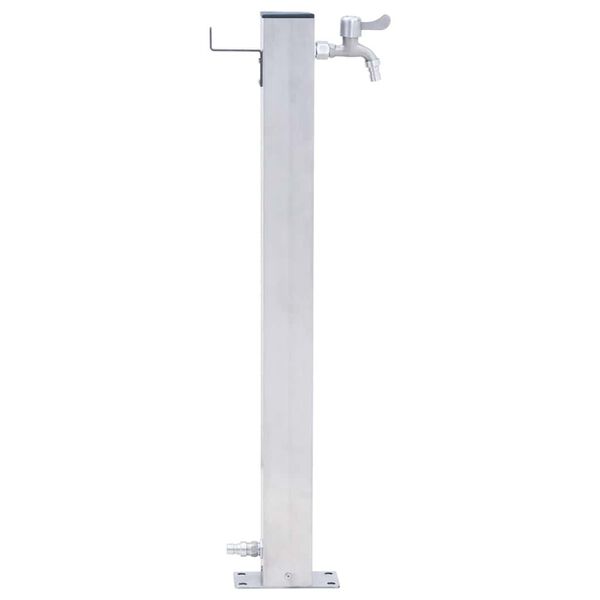 vidaXL Colonna d'Acqua da Giardino 60 cm Acciaio Inox Quadrato