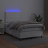 vidaXL Giroletto Molle con Materasso e LED Bianco 120x190cm Similpelle