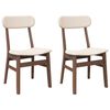 vidaXL Sedie da Pranzo con Cuscini 2pz Marrone Legno Massello di Hevea