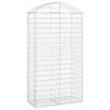 vidaXL Cesto Gabbione ad Arco 100x50x180/200 cm Ferro Zincato