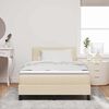 vidaXL Letto a molle con materasso Crema 120 x 200 cm Tessuto