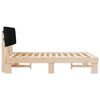 vidaXL Letto con Testiera Rivestita Nero 140 x 190 cm Pino massello