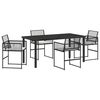 vidaXL Set da Pranzo per Giardino 5 pcs Nero
