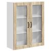 vidaXL Mobile in vetro da parete LUCCA Rovere Sonoma 80 x 31 x 100 cm