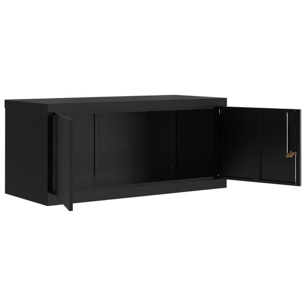 vidaXL Armadio Classificatore Nero 90x40x40 cm in Acciaio