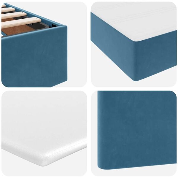 vidaXL Letto con contenitore e LED Blu Scuro 200 x 200 cm Velluto