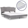 vidaXL Letto con Materasso Memory Foam Tessuto Grigio Chiaro 160x200cm