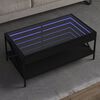 vidaXL Tavolino da Salotto con LED Infinity Nero 90x50x38 cm