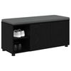 vidaXL Panca per ingresso con cuscino Rovere Nero 100 x 38 x 46 cm