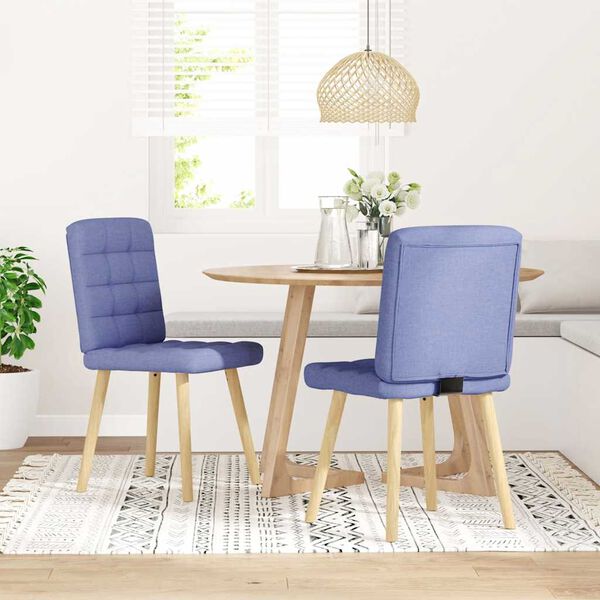 vidaXL Sedie da Pranzo 2 pz Blu Jeans in Tessuto