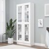 vidaXL Armadietto Vetrina Bianco 82,5x30,5x185 cm Legno Multistrato