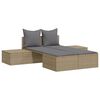 vidaXL Lettino Prendisole con Cuscini Beige in Polyrattan