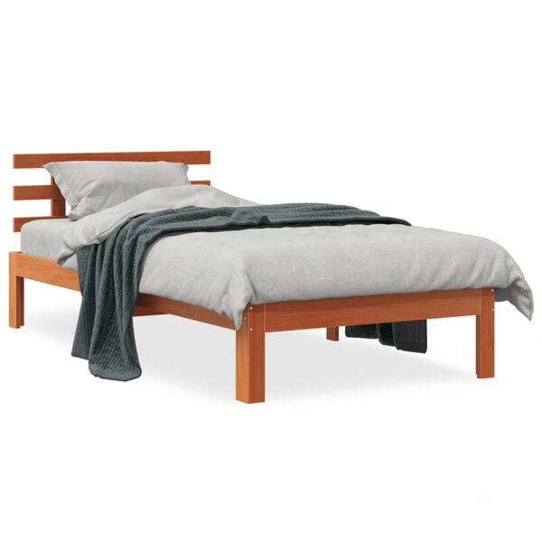 vidaXL Letto senza Materasso Marrone Cera 90x200 cm Legno di Pino