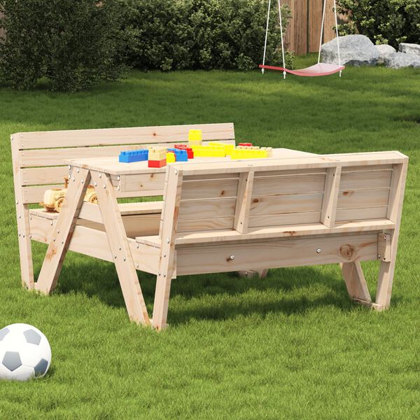 vidaXL Tavolo da Picnic per Bambini 88x122x58cm Legno Massello di Pino