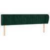 vidaXL Testiera ad Orecchio Verde Scuro 163x23x78/88 cm in Velluto