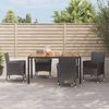 vidaXL Set da Pranzo da Giardino 5 pz Nero con Cuscini in Polyrattan