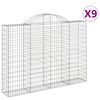 vidaXL Cesti Gabbioni ad Arco 9 pz 200x30x140/160 cm Ferro Zincato