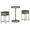 vidaXL Set Bar da Giardino 3pz con Cuscini Grigio in Polyrattan