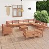 vidaXL Set Salotto da Giardino 13 pz in Legno Massello di Pino Ambra