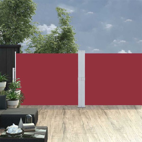 vidaXL Tenda Laterale Retrattile per Patio 140x1200 cm Rossa