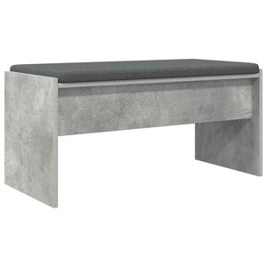 vidaXL Panca per ingresso con cuscino Grigio cemento 83 x 38 x 40 cm